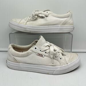 Taos Shoes Womens 7 Plim Soul Sneaker White Canvas Lace Up